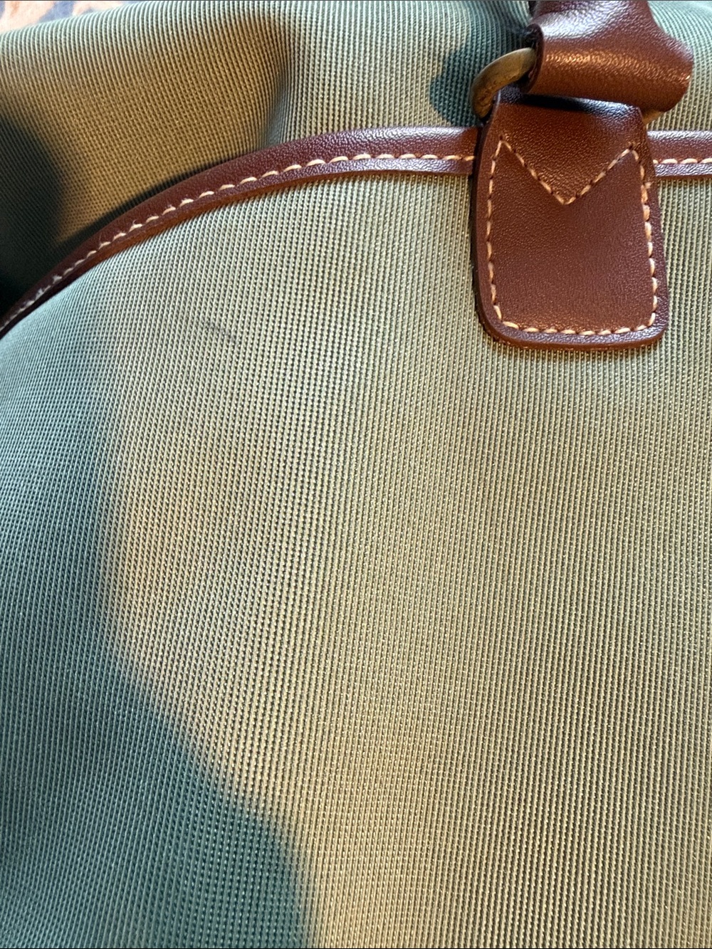 Etienne Aigner Olive Green Canvas Weekender Bag with Brown Trim - vintage - Picture 9 of 9